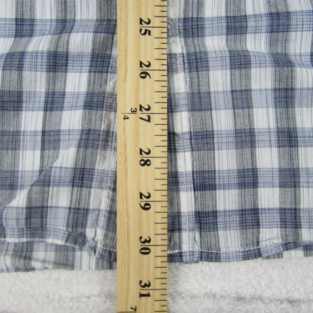 Blue Pronto Uomo Mens XXL Blue Plaid Modern Fit Cotton Button Down Shirt - Picture 4 of 14